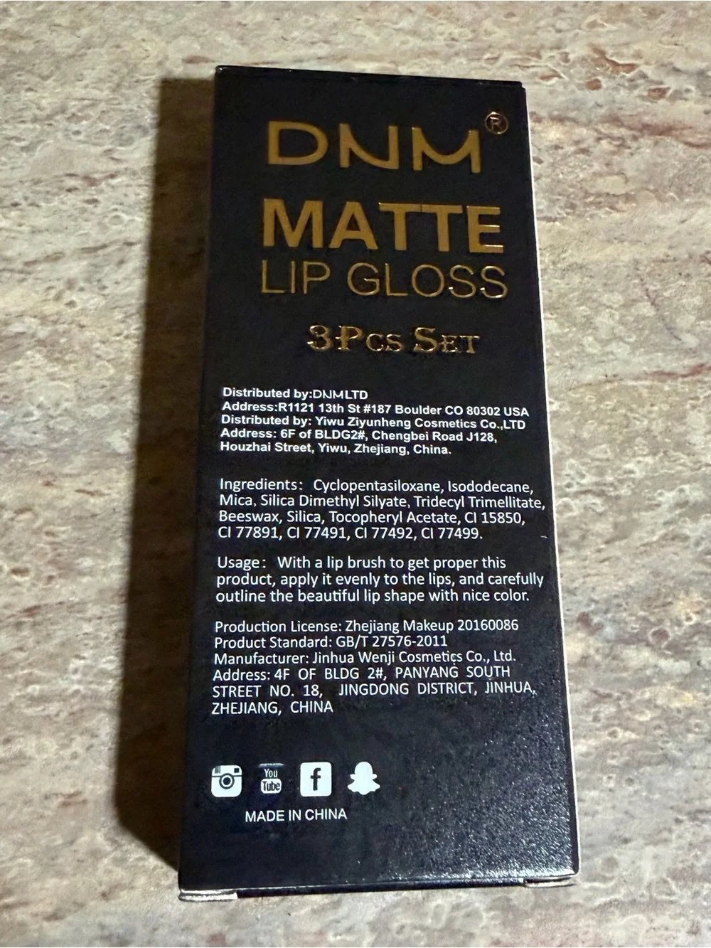 NIB DNM Matte Lip Gloss 3-Piece Set - Red Shades 13, 14, 15